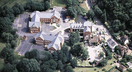 Arial shot of Abbey Mill Business Park near Guildford